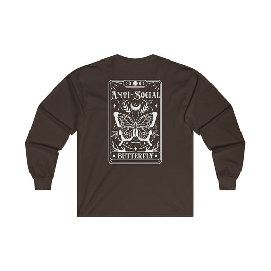 "Anti-Social Butterfly" Cotton Long Sleeve Tee