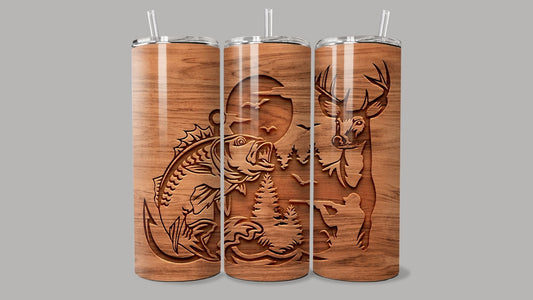 3D Wood Style Tumbler