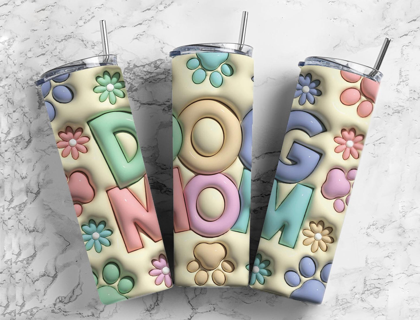 3D Dog Mom Tumbler