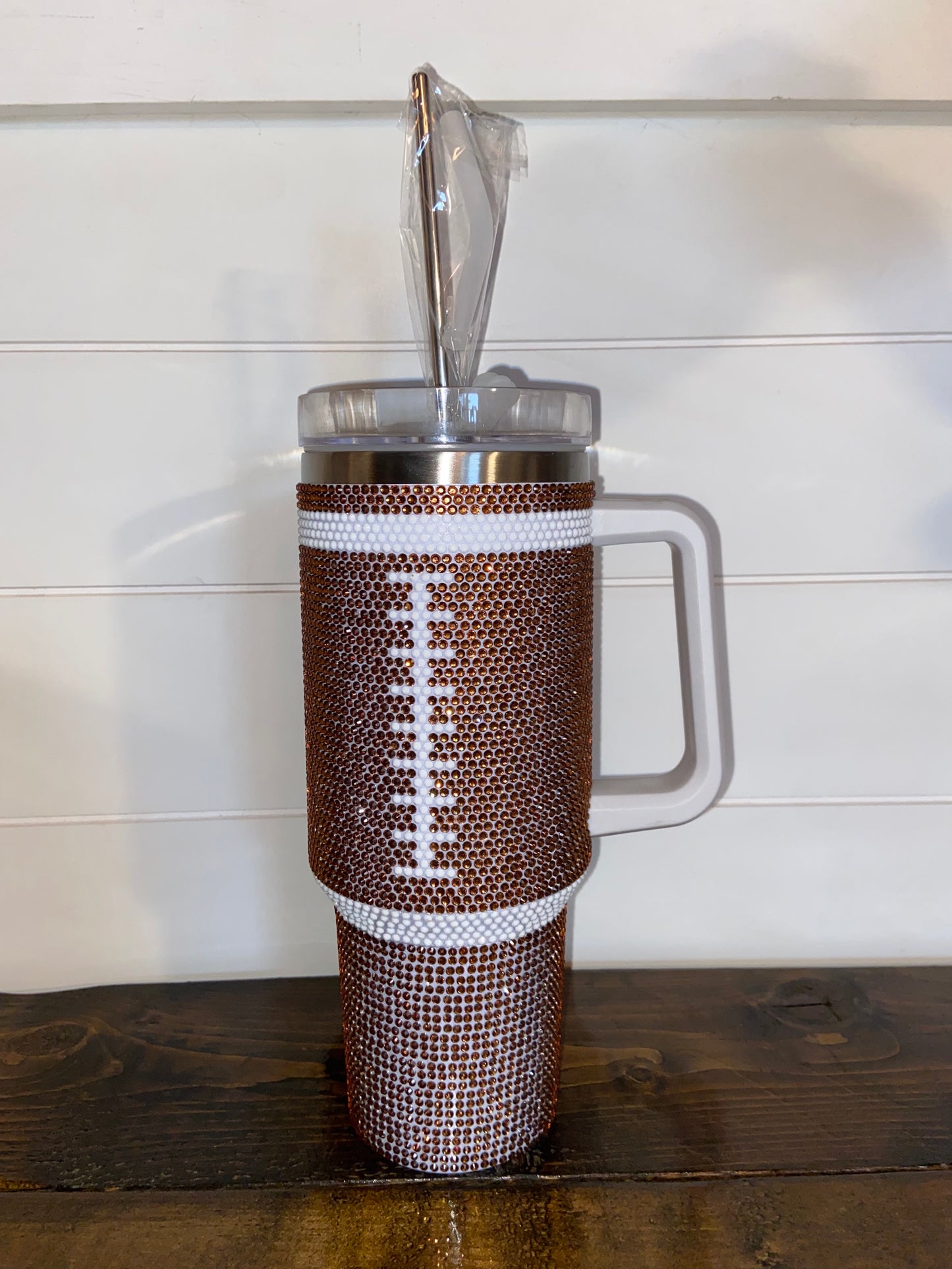 40oz Rhinestoned Football Tumblers