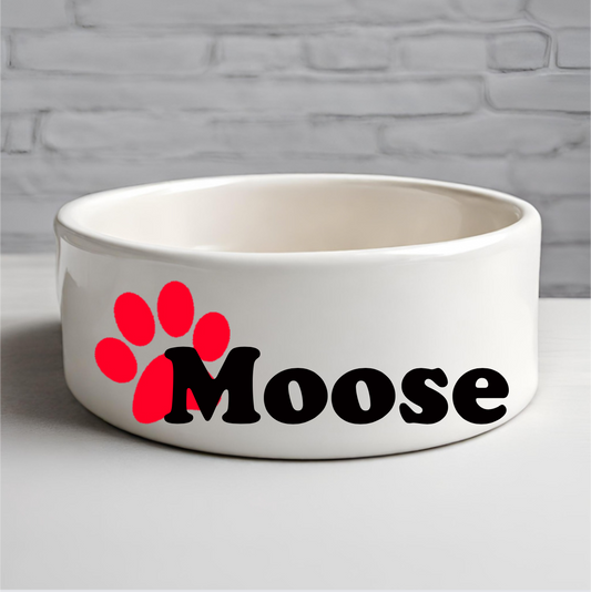 Personalized Paw Print Pet Bowl