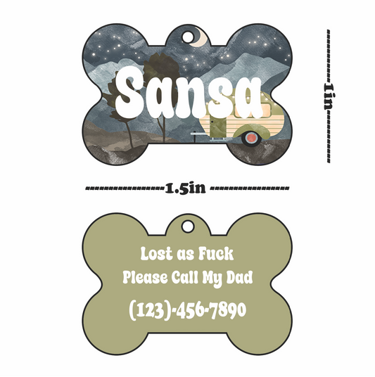 "Lost as Fuck Please Call My Dad" Pet Tag