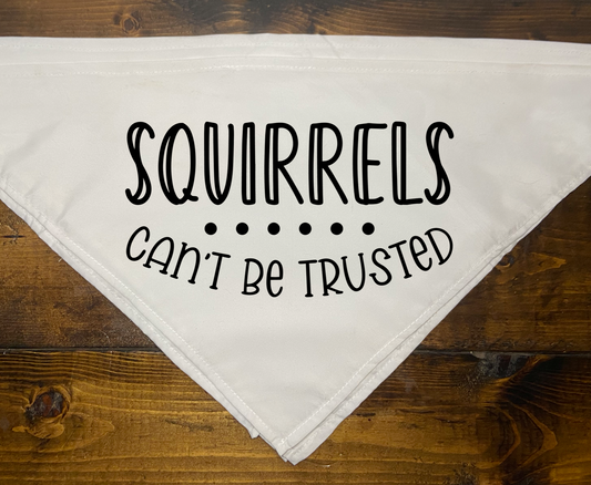 "Squirrels Can't Be Trusted" Pet Bandana